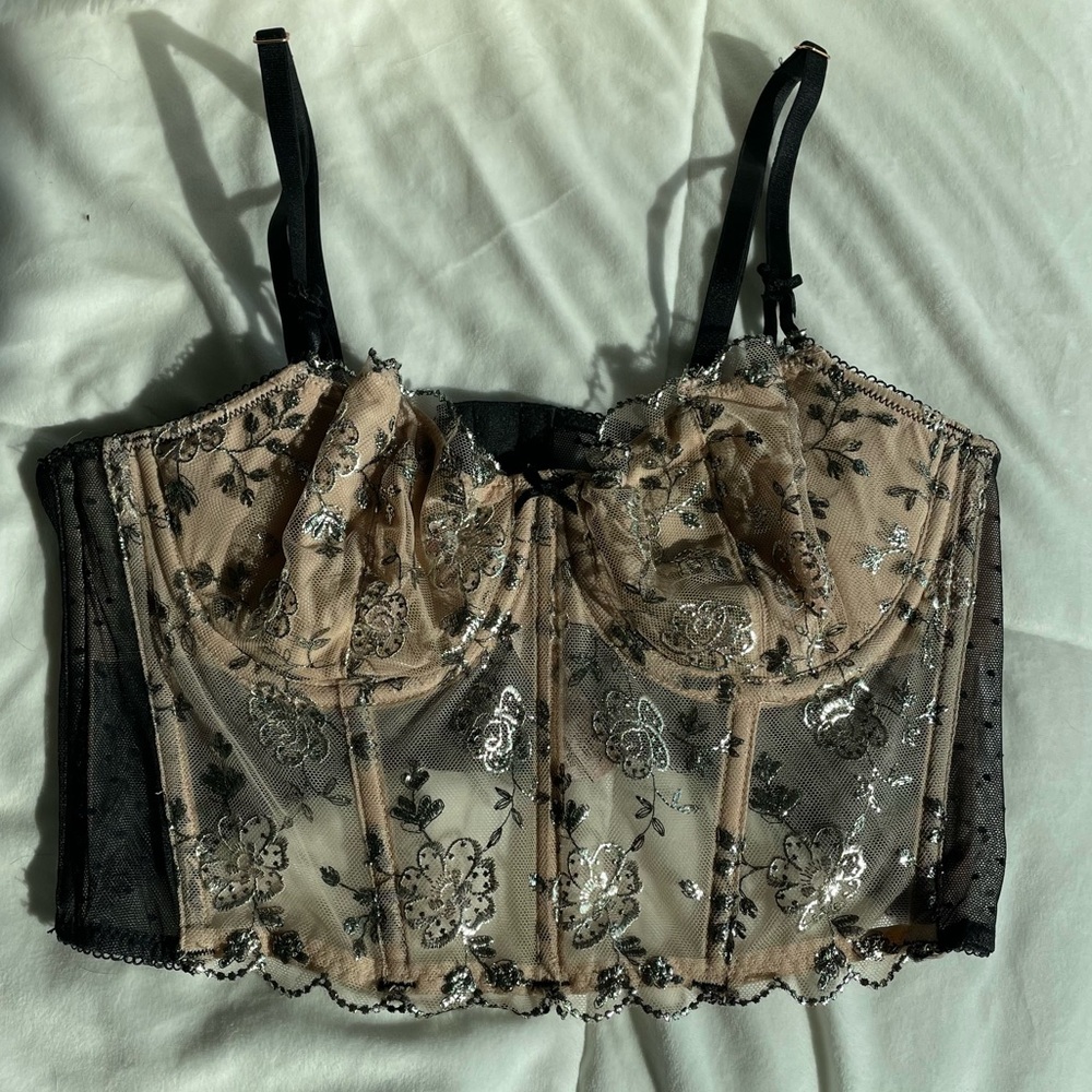 Victoria secret black lace corset